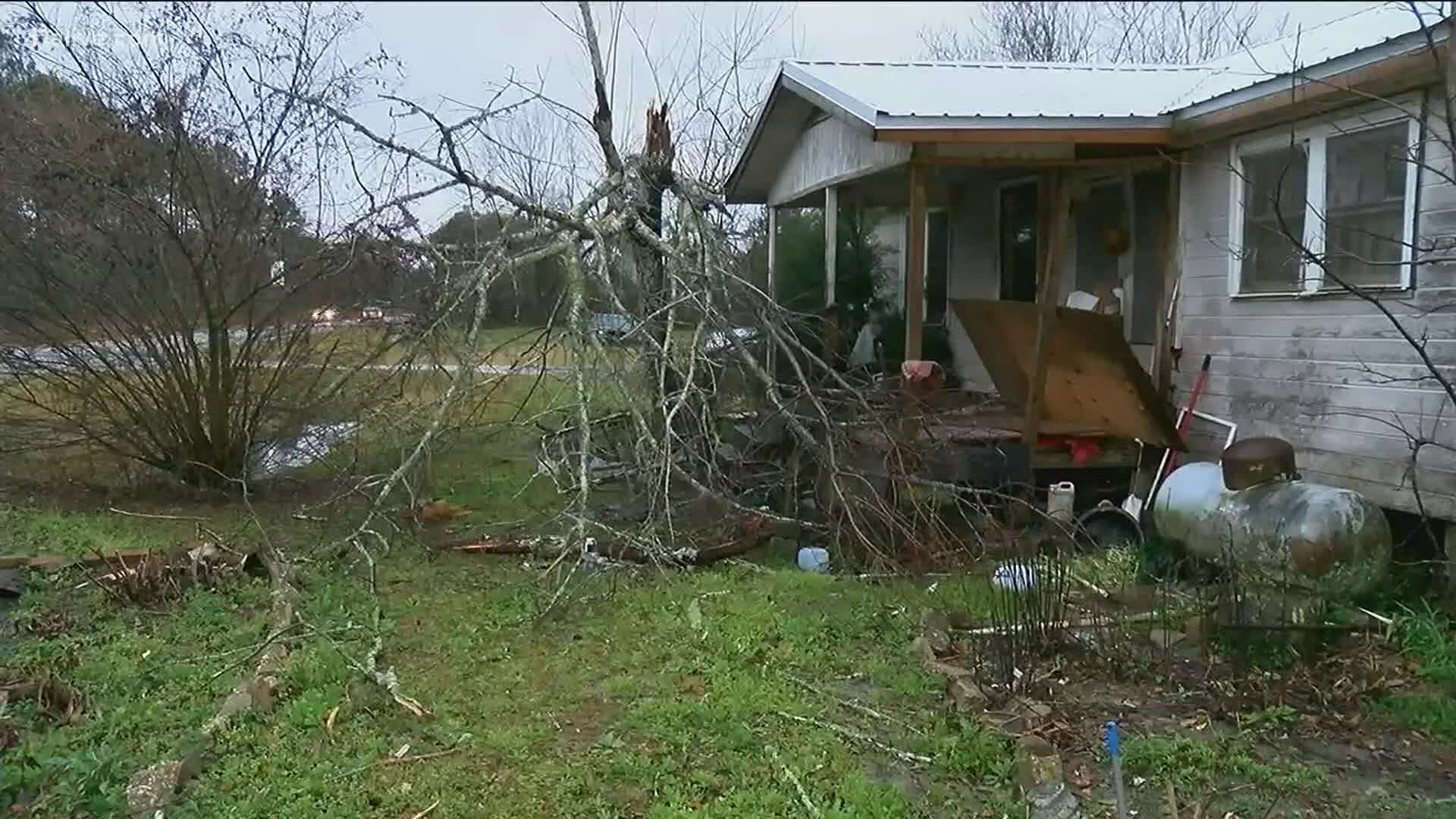 The tornado struck south of the Albany area.