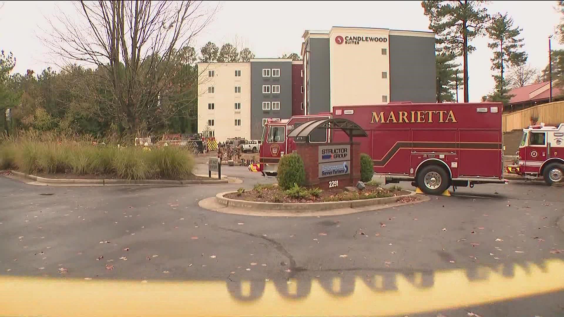 Cobb County firefighters were called to the 2200 block of Corporate Plaza SE in Smyrna near Truist Park.