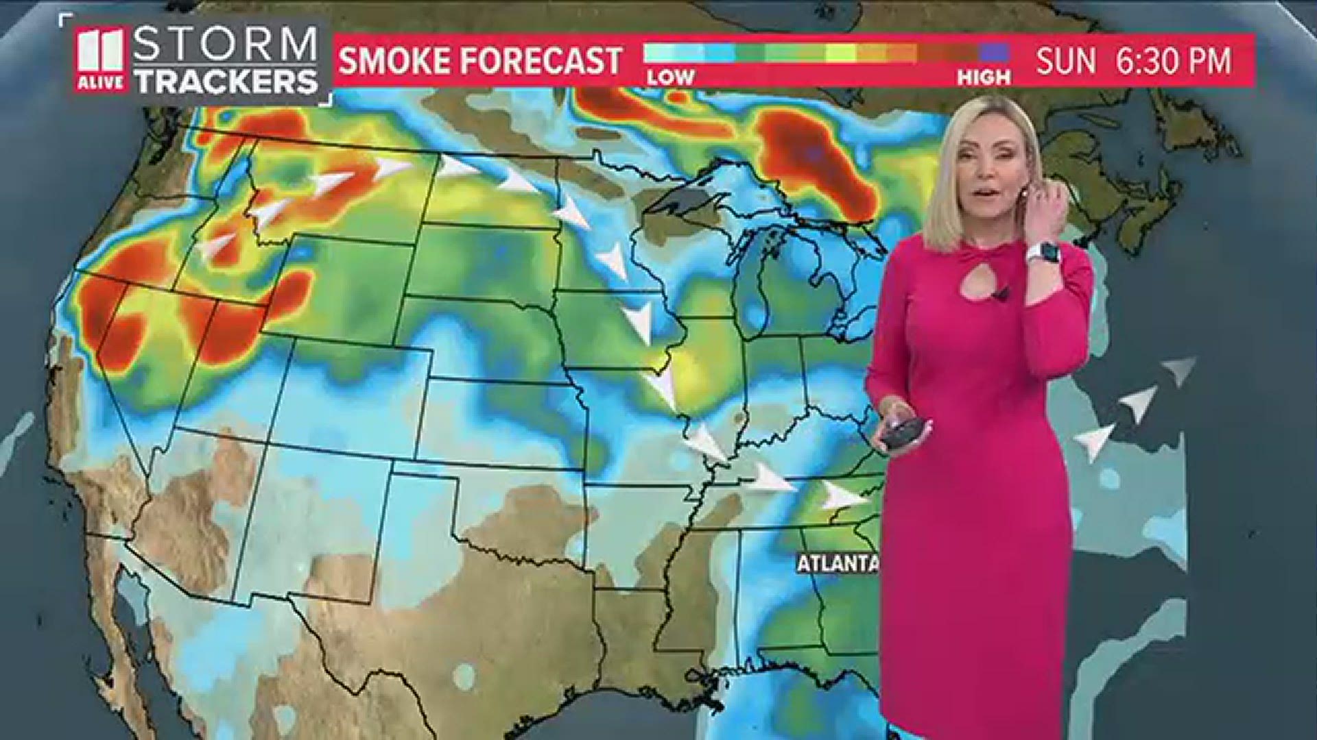 Wildfire smoke spread across the country this week, creating haze-filled skies and unhealthy air quality across Georgia