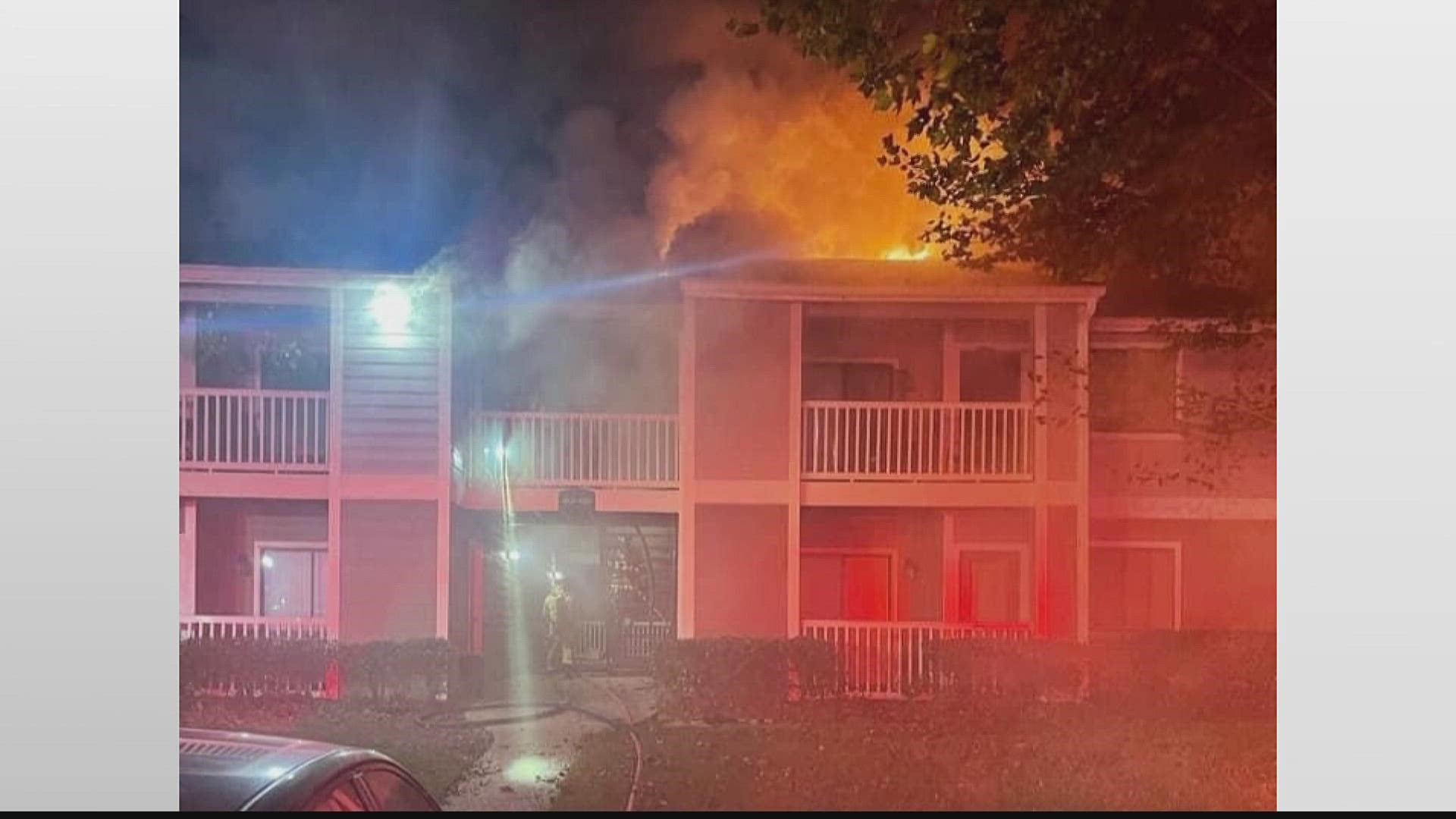 The Roswell Fire Department said it happened at the 10-unit Rosemont Apartments on Rosemont Parkway.