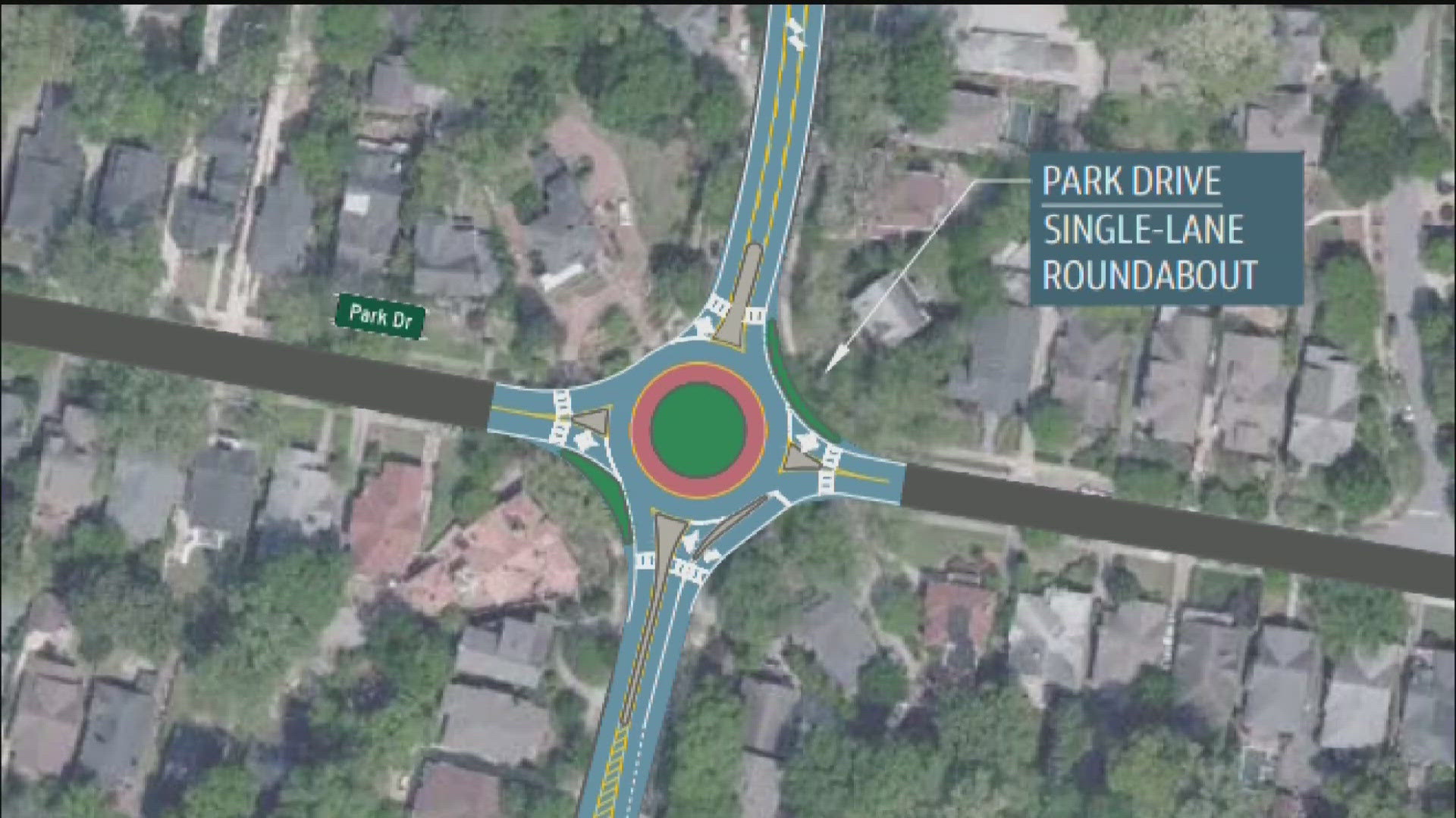 One proposal includes reducing portions of Monroe Drive to one lane in each direction, with a turn lane in the middle. 