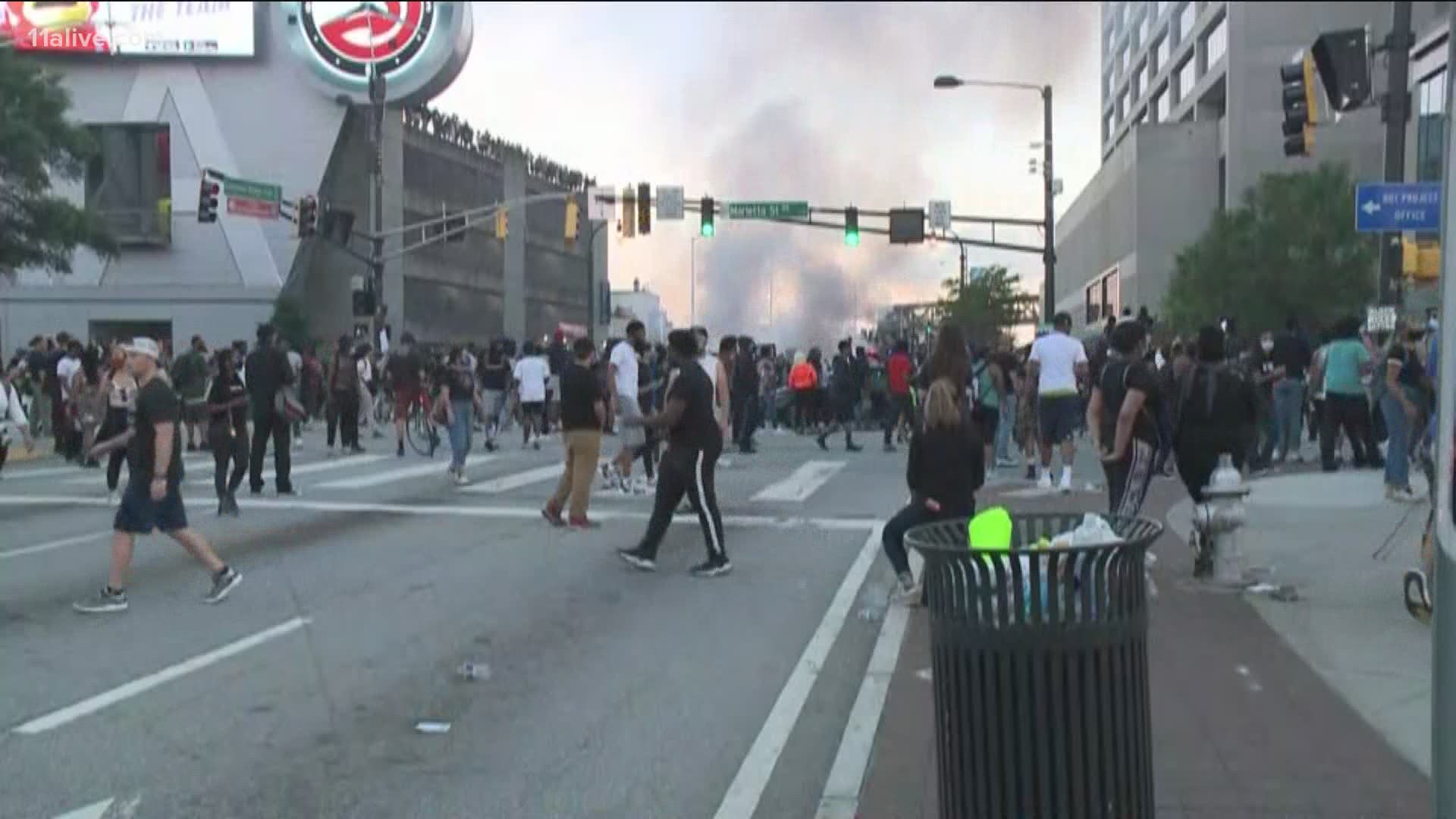 From hour to hour, the protest in Atlanta regarding the death of George Floyd has been vastly different. It began peacefully, became more aggressive and then chaotic