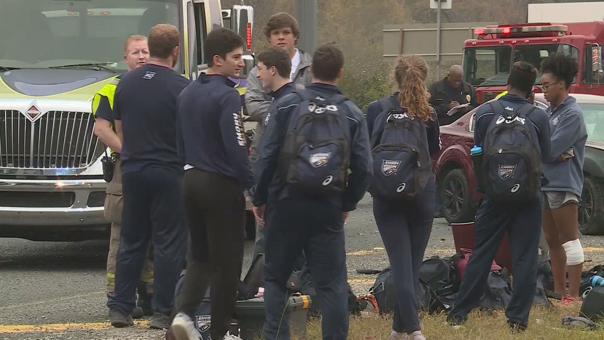 Van carrying Emory track and field team crashes in Birmingham