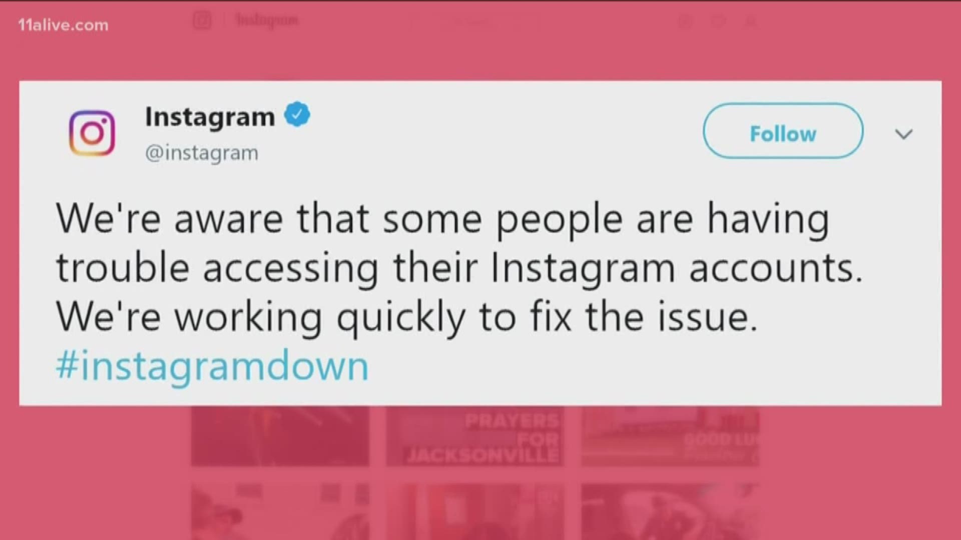 #Instagramdown trended on Twitter in Atlanta and across the country.