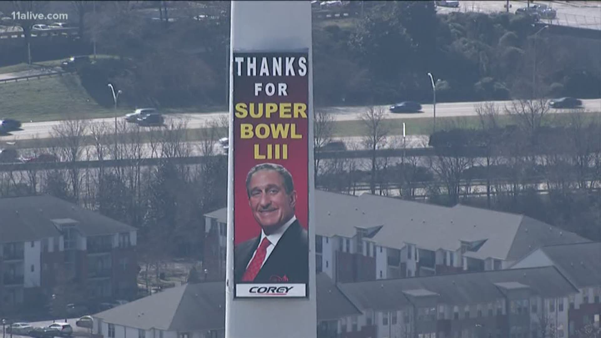 The message is on the Corey Tower.