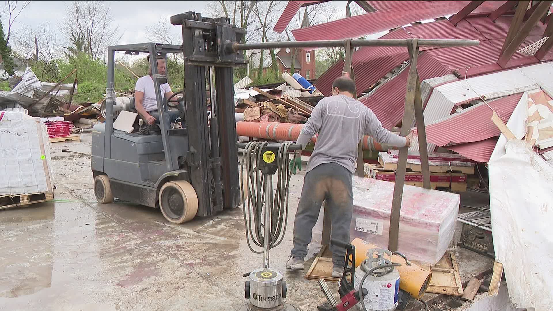 Recovery is already beginning in Coweta County as crews clear debris and groups begin collecting supplies by those who lost everything to an EF-4 tornado.
