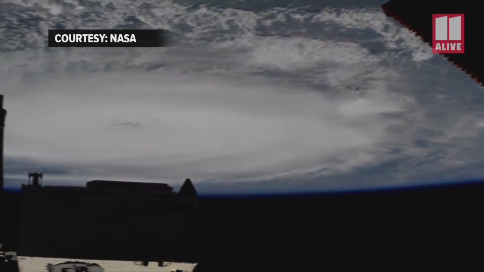 The International Space Station captured the massive storm on the surface of the earth from space.