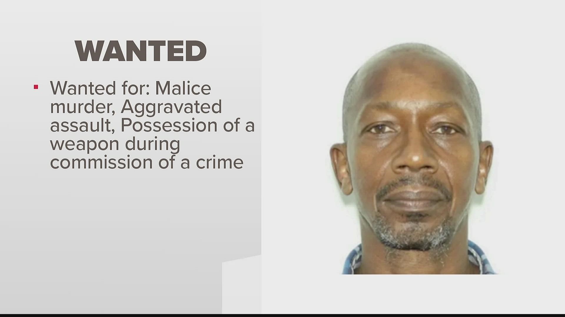 Police said Charles Wise is wanted for malice murder, aggravated assault and possession of a weapon during commission of a crime.