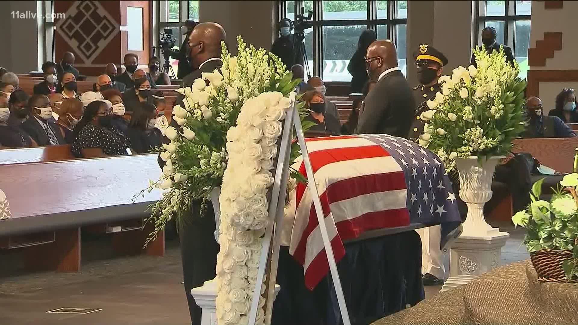 Three former presidents, family and friends gather to say goodbye to Lewis at Ebenezer Baptist Church.
