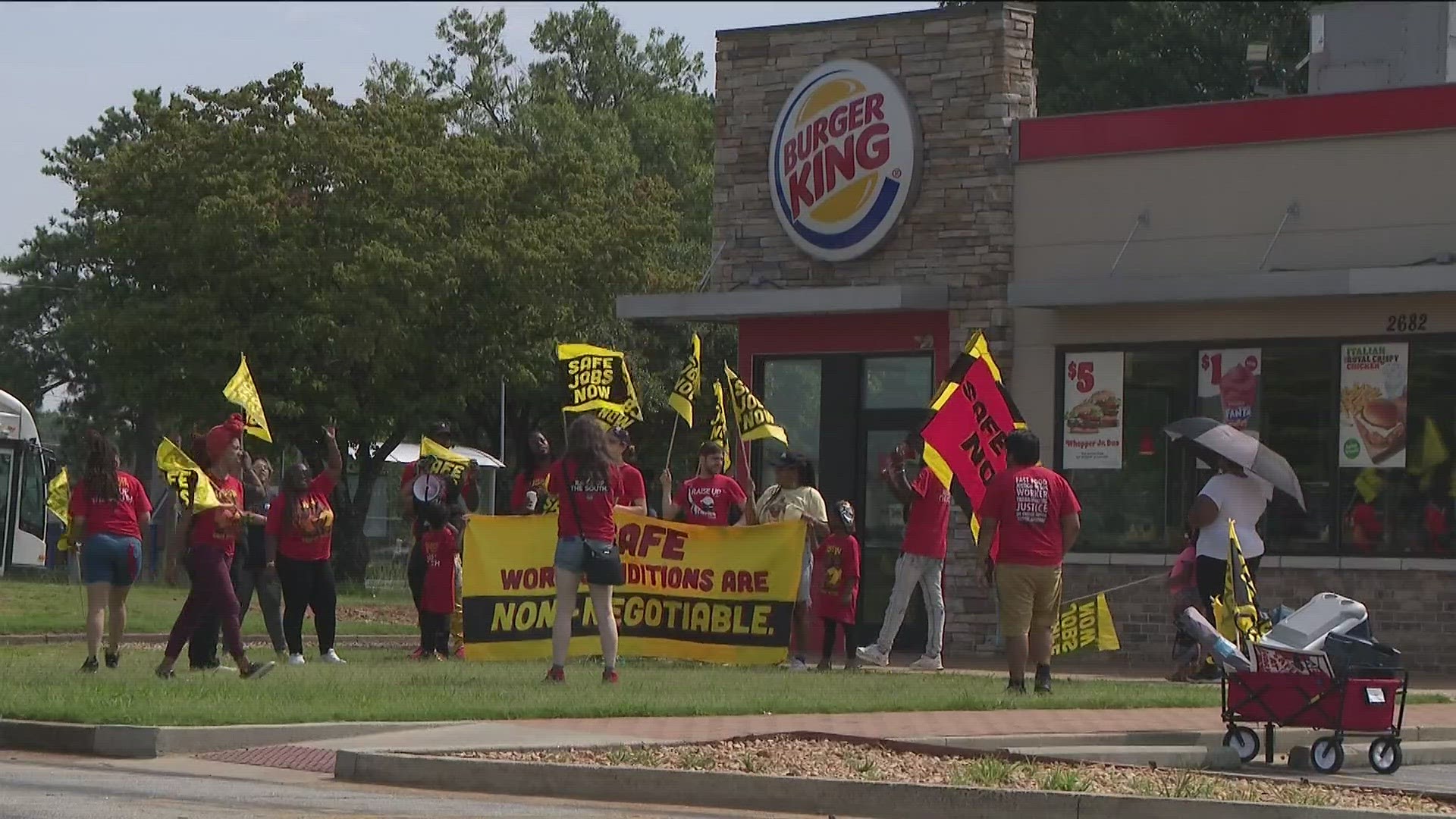 The employees in Decatur are protesting their working conditions.