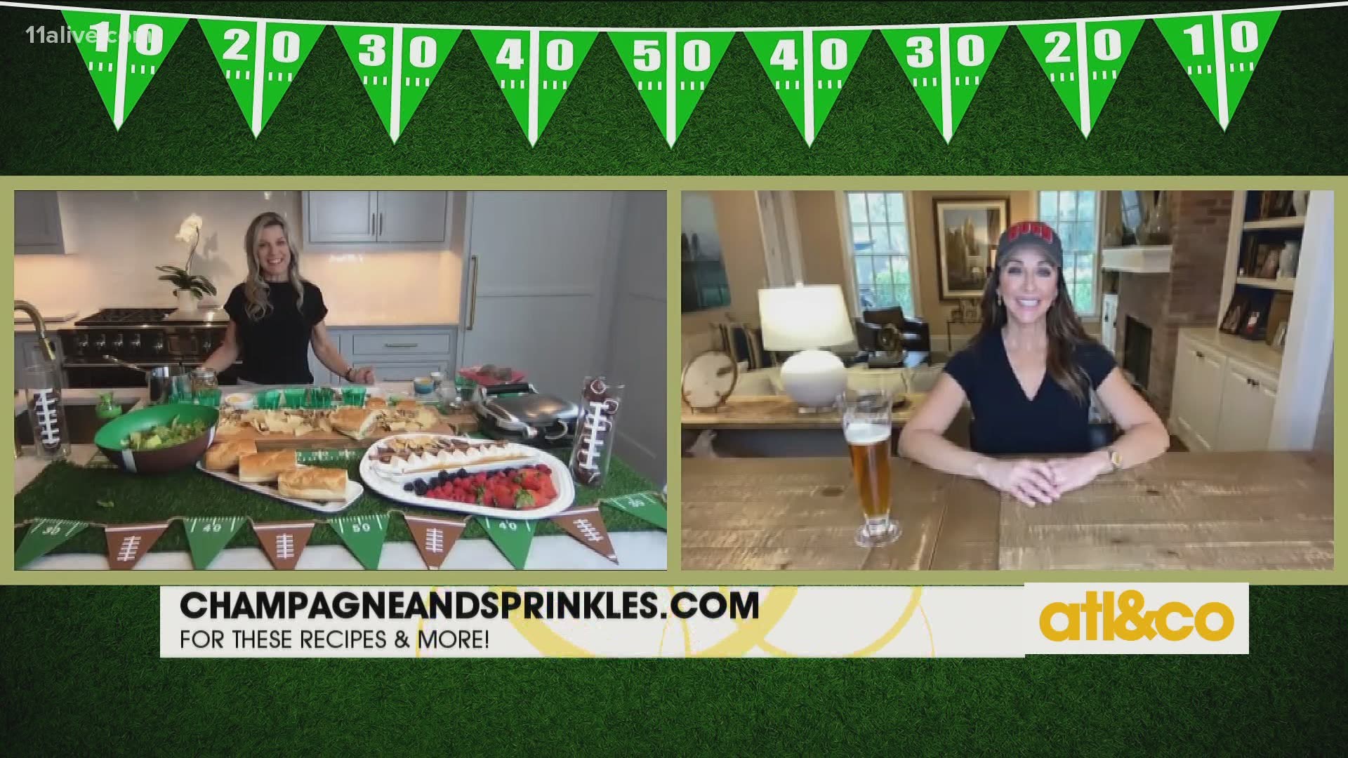 Lifestyle contributor Michelle Lee from entertaining blog 'Champagne & Sprinkles' shares a winning spread with signature eats from both teams in the big game.