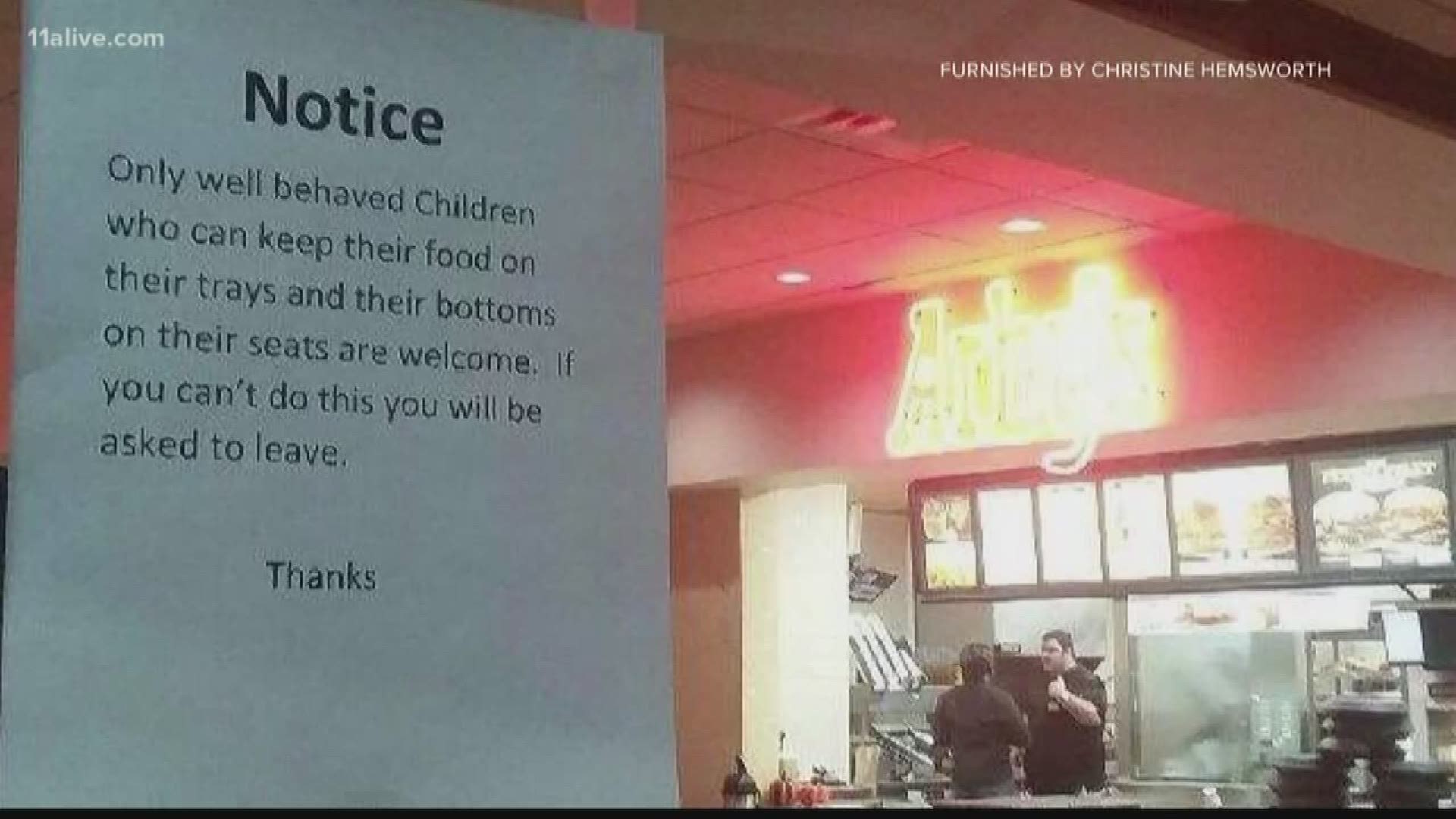 The sign has since been taken down and Arby's says they have disciplined the manager and the team at the Elk River location.