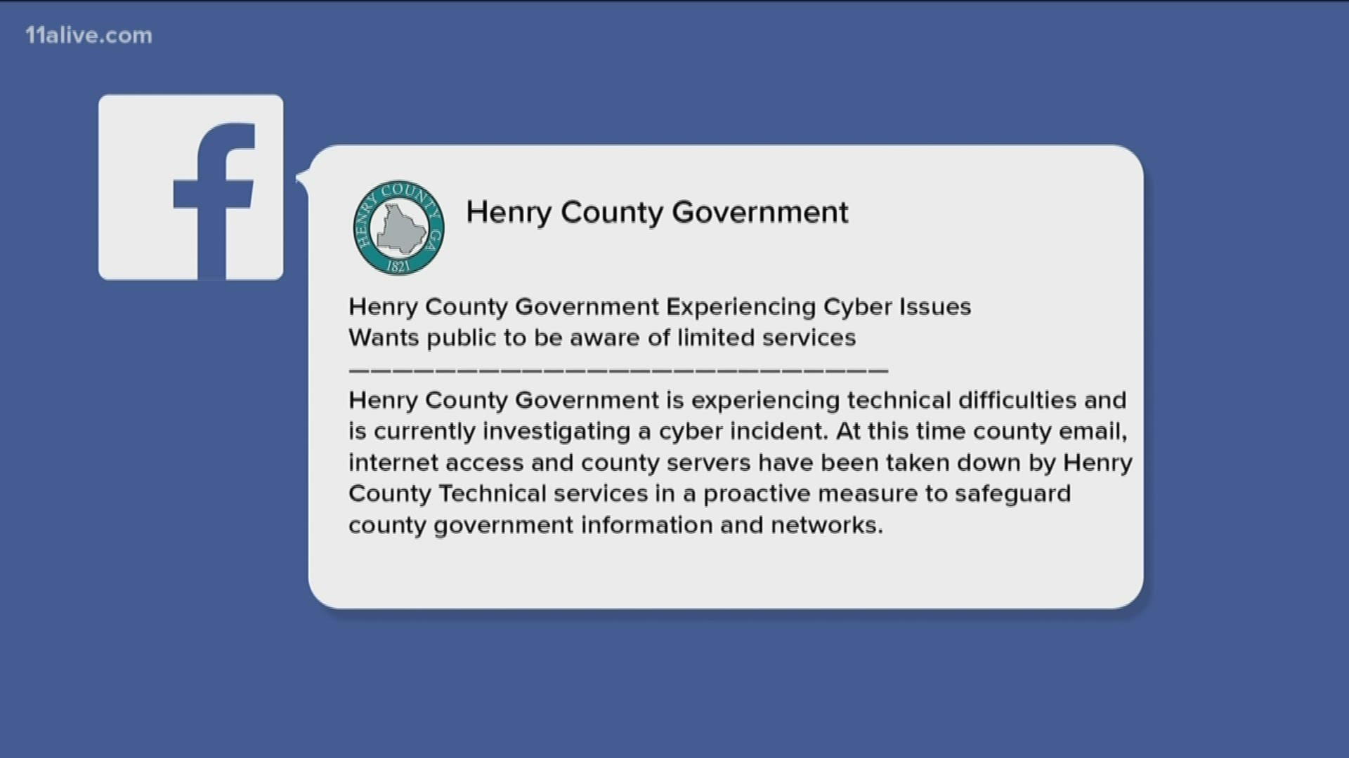 Henry County has become the latest municipality to experience "cyber" issues that have left several services unusable. Now, the FBI is investigating.