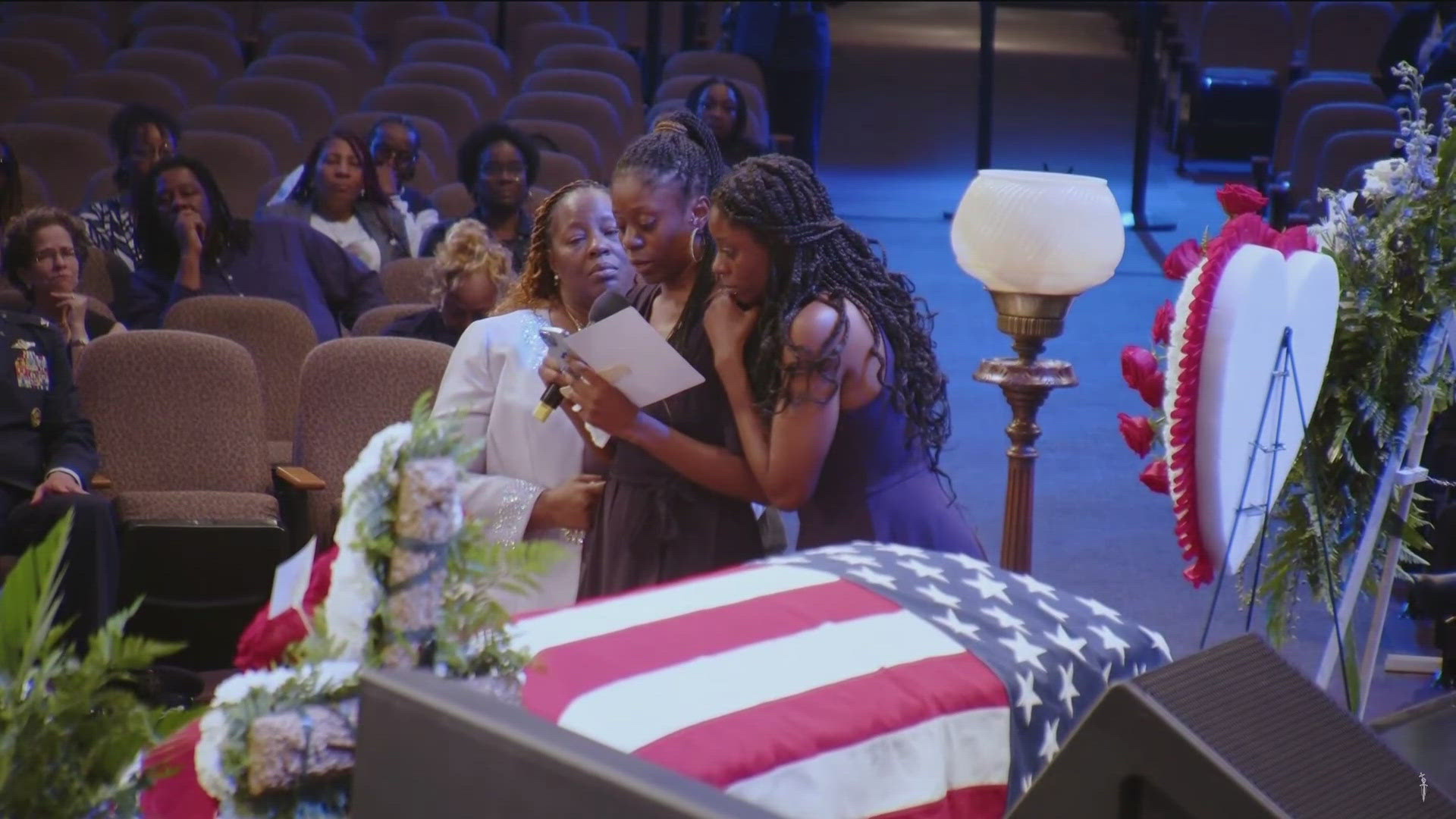 The funeral for an Atlanta airman, who was shot to death by a Florida deputy earlier in May, took place on Friday. Loved ones said their goodbyes.