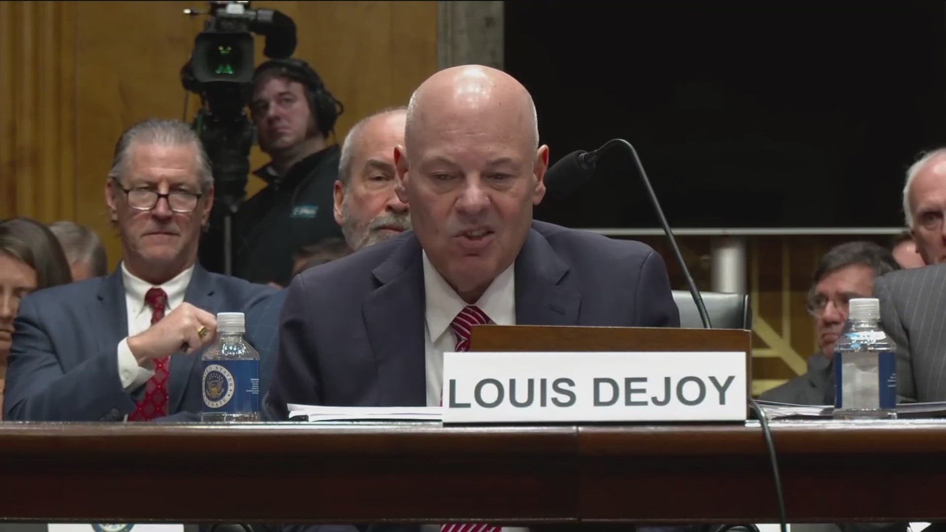 Sen. Jon Ossoff grilled Postmaster General Louis DeJoy on continuing service underperformance in Georgia during a Senate hearing on Thursday.