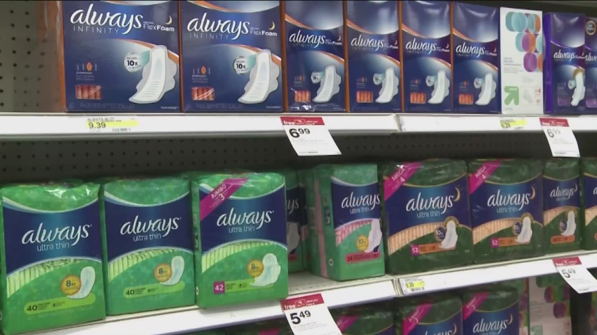 Local group, Helping Mamas, handed out 78,000 menstrual products last May.