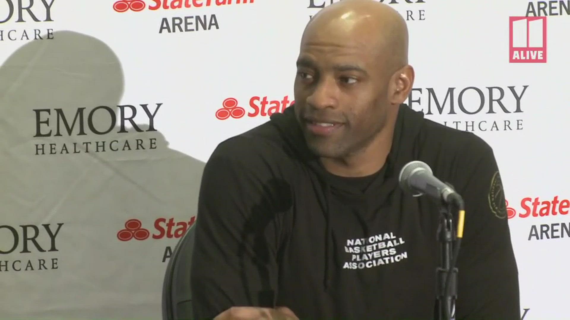 Hawks veteran player Vince Carter talks about what may have been the final game of his 22-year-long NBA career.
