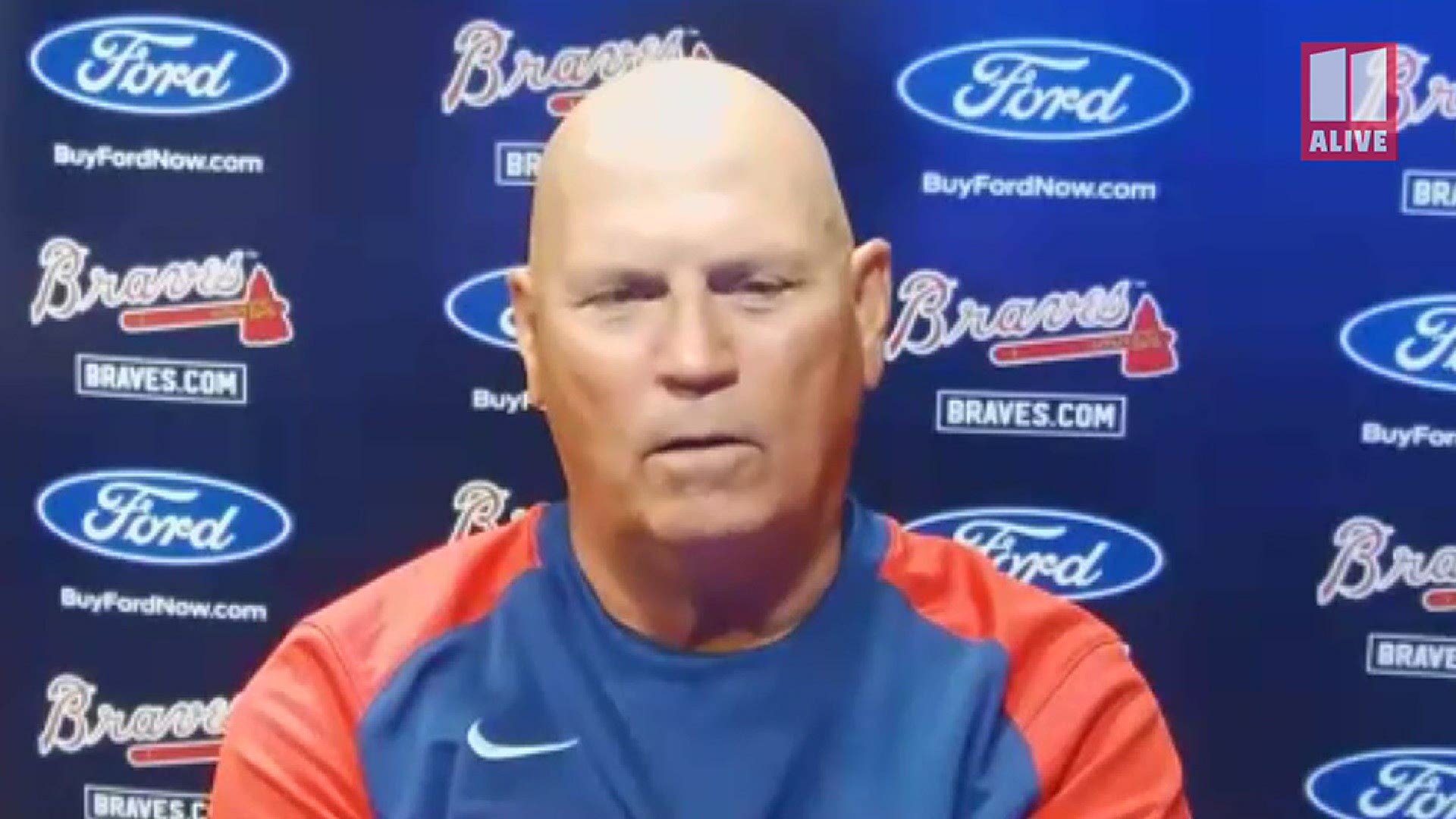 The Braves' coach expressed disappointment that the game wasn't going to be held in Georgia but said very little beyond that during a recent interview.