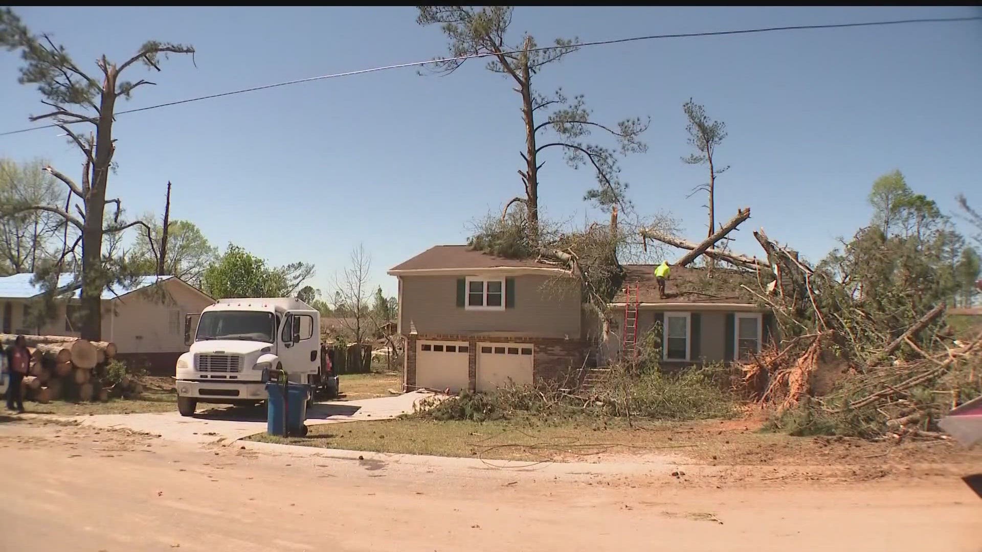 Rockdale County EMA said its focus on Friday was ‘debris management’ following an EF-2 tornado that hit the area earlier in the week.