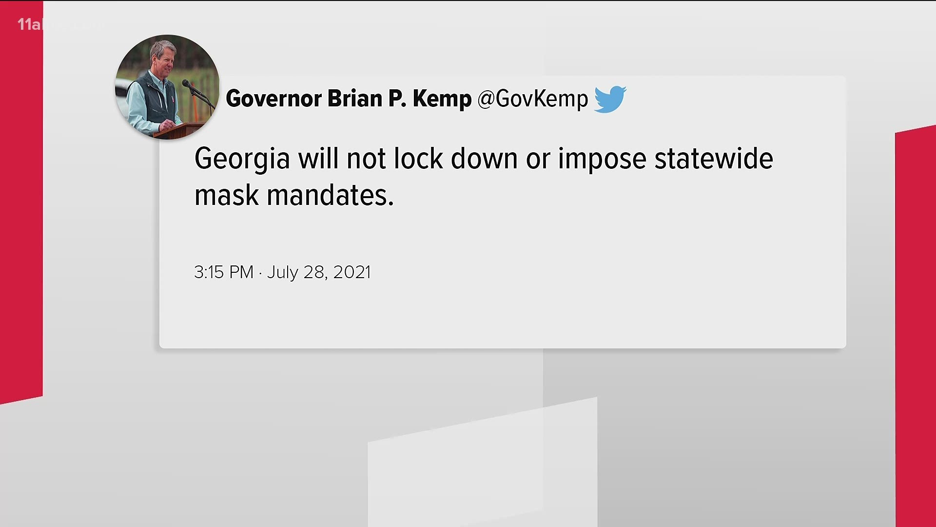 Georgia Gov. Brian Kemp made his stance clear, he has no intention of ordering a statewide mask mandate even through the CDC's guidance has shifted.