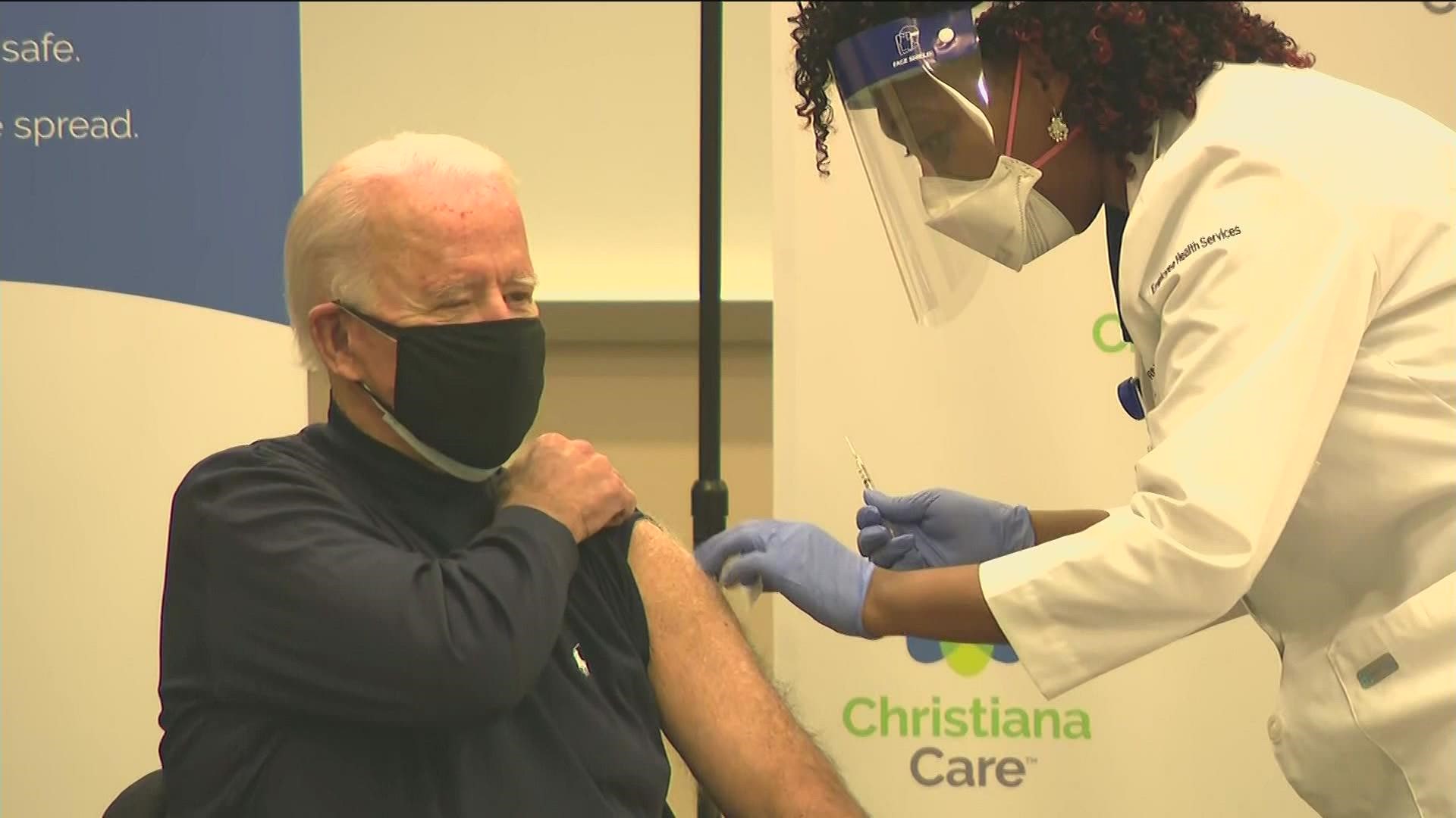 President Biden is rolling up his sleeve to get the latest COVID-19 booster shot.