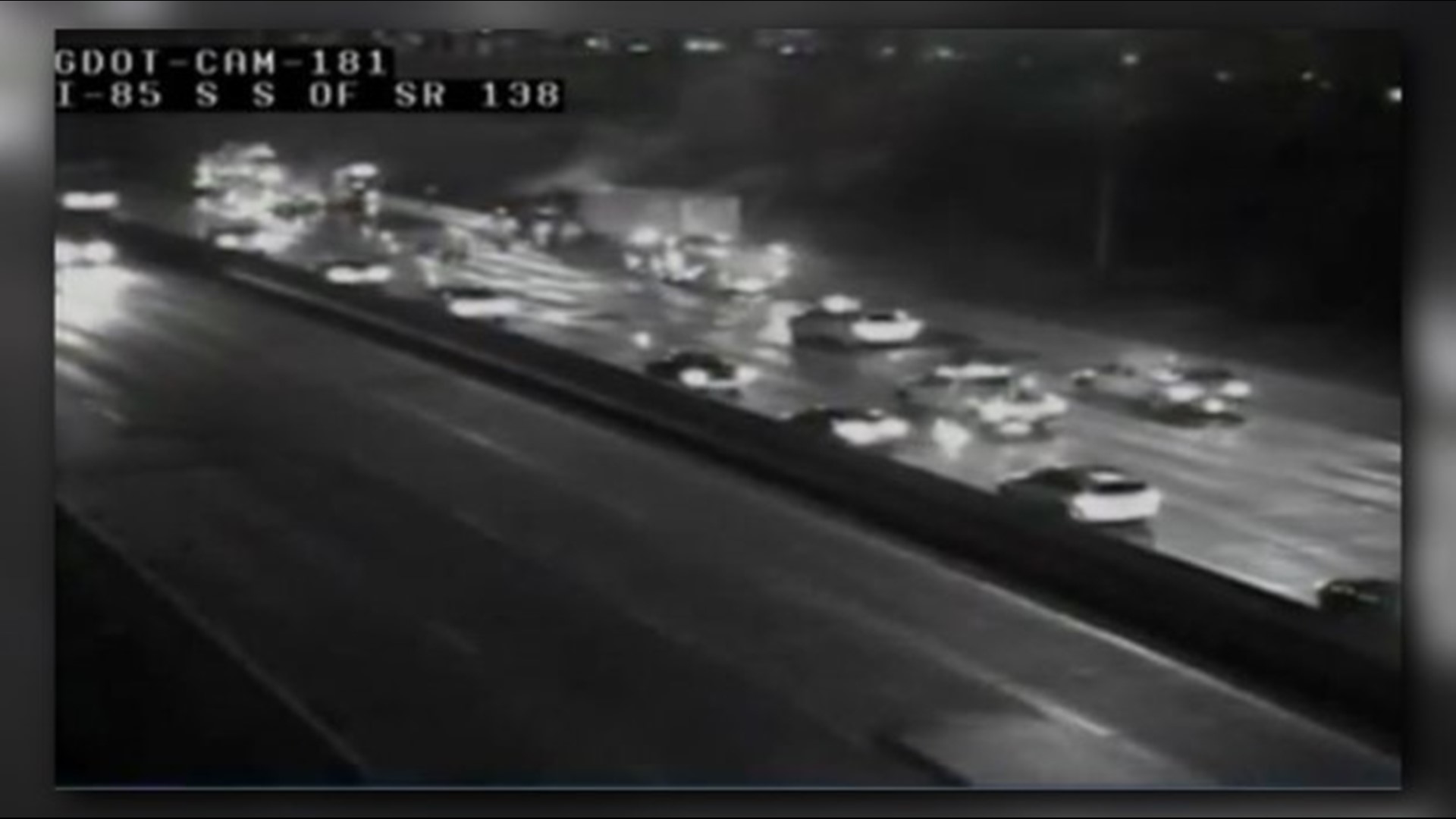 Tractor trailer fire causing delays on I-85 NB in S. Fulton | 11alive.com