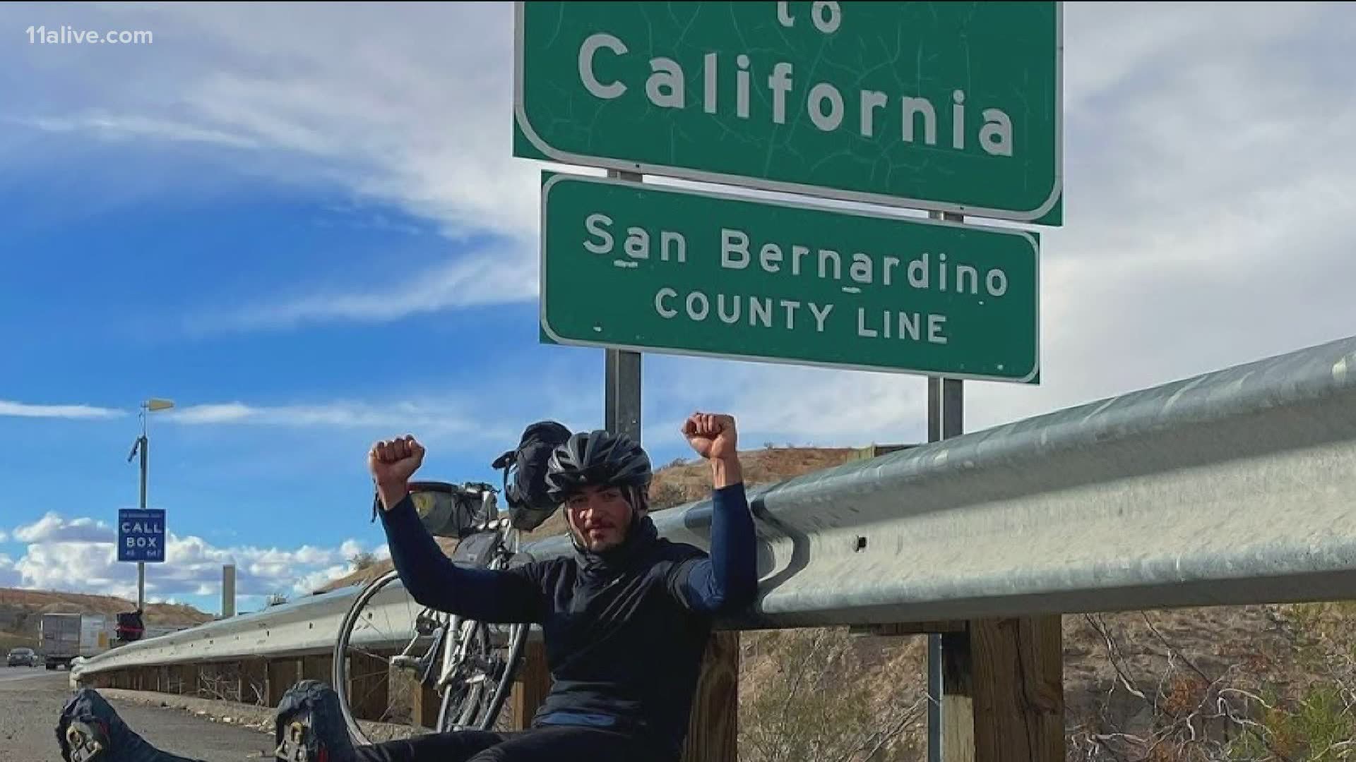 It took Ali Amirfazli about a month to bike more than 2,000 miles from Georgia to California.