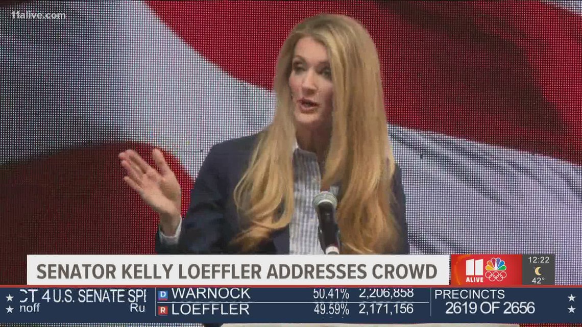 Sen. Kelly Loeffler speaks on Election night as she trails opponent in Georgia Senate race