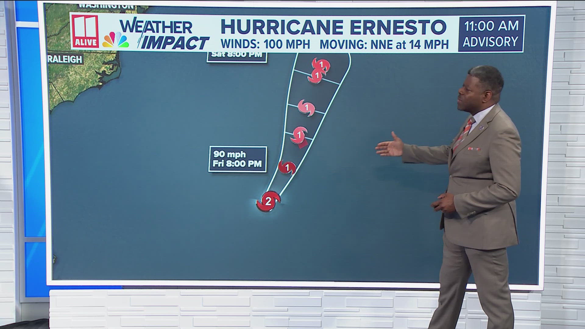 The hurricane will move near the island overnight