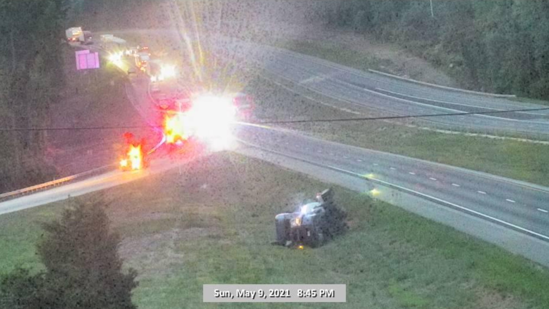 I85 accident, hazardous material spill Franklin County,