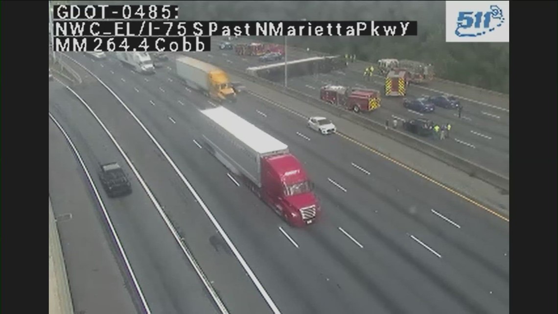 All lanes closed on I-75 North due to crash involving tractor-trailer ...