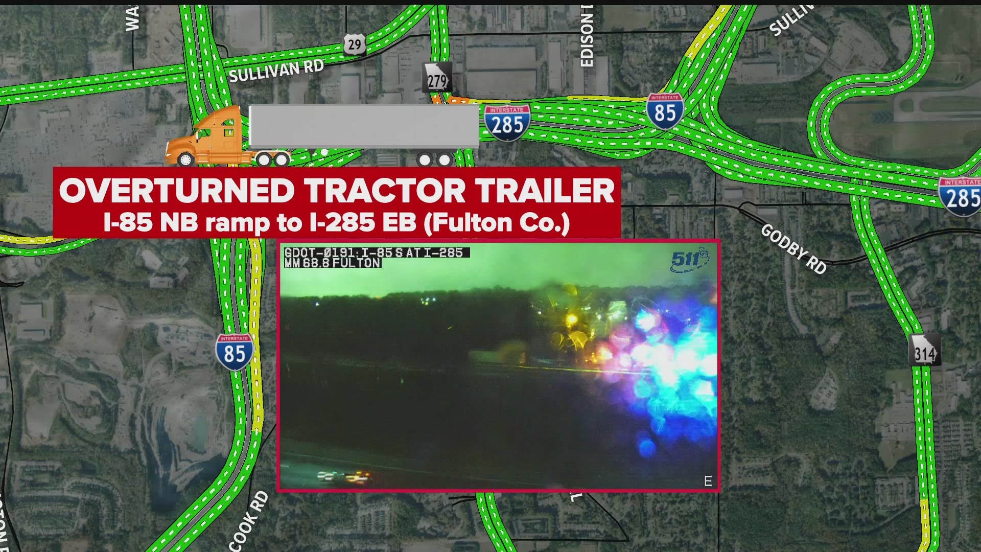 11Alive Traffic Tracker Crash Clark has the details.