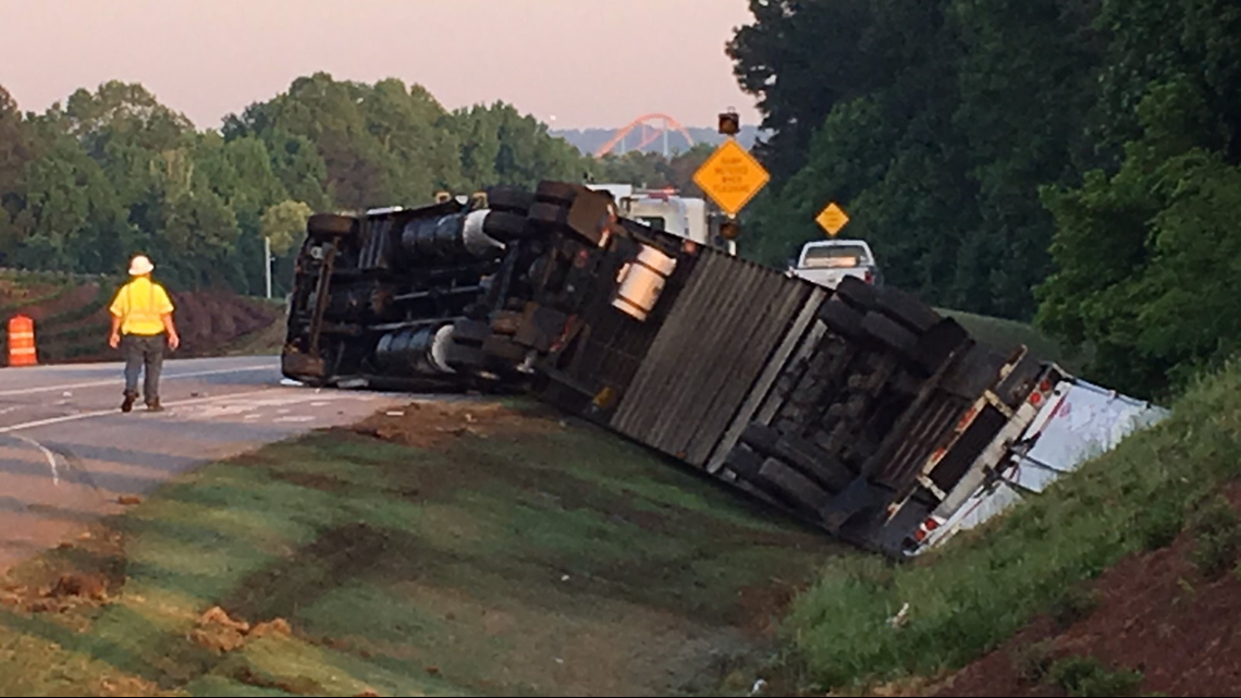 Overturned Tractor-trailer Blocks Ramp From Fulton Industrial Boulevard ...