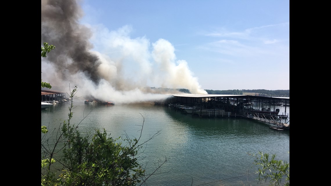 Boats sink to bottom of Lake Hartwell following massive dock fire