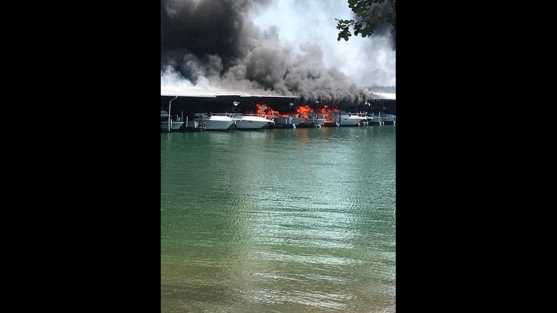 Boats sink to bottom of Lake Hartwell following massive dock fire
