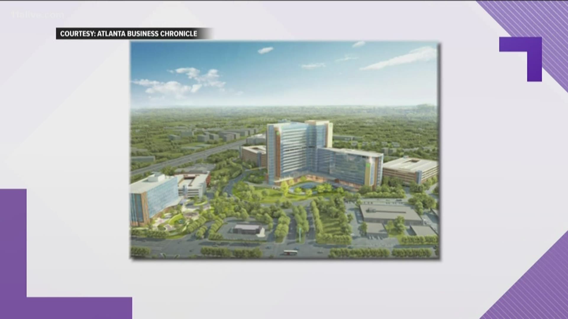 The 446-bed hospital may be as tall as 19 stories and is scheduled to open in 2025.