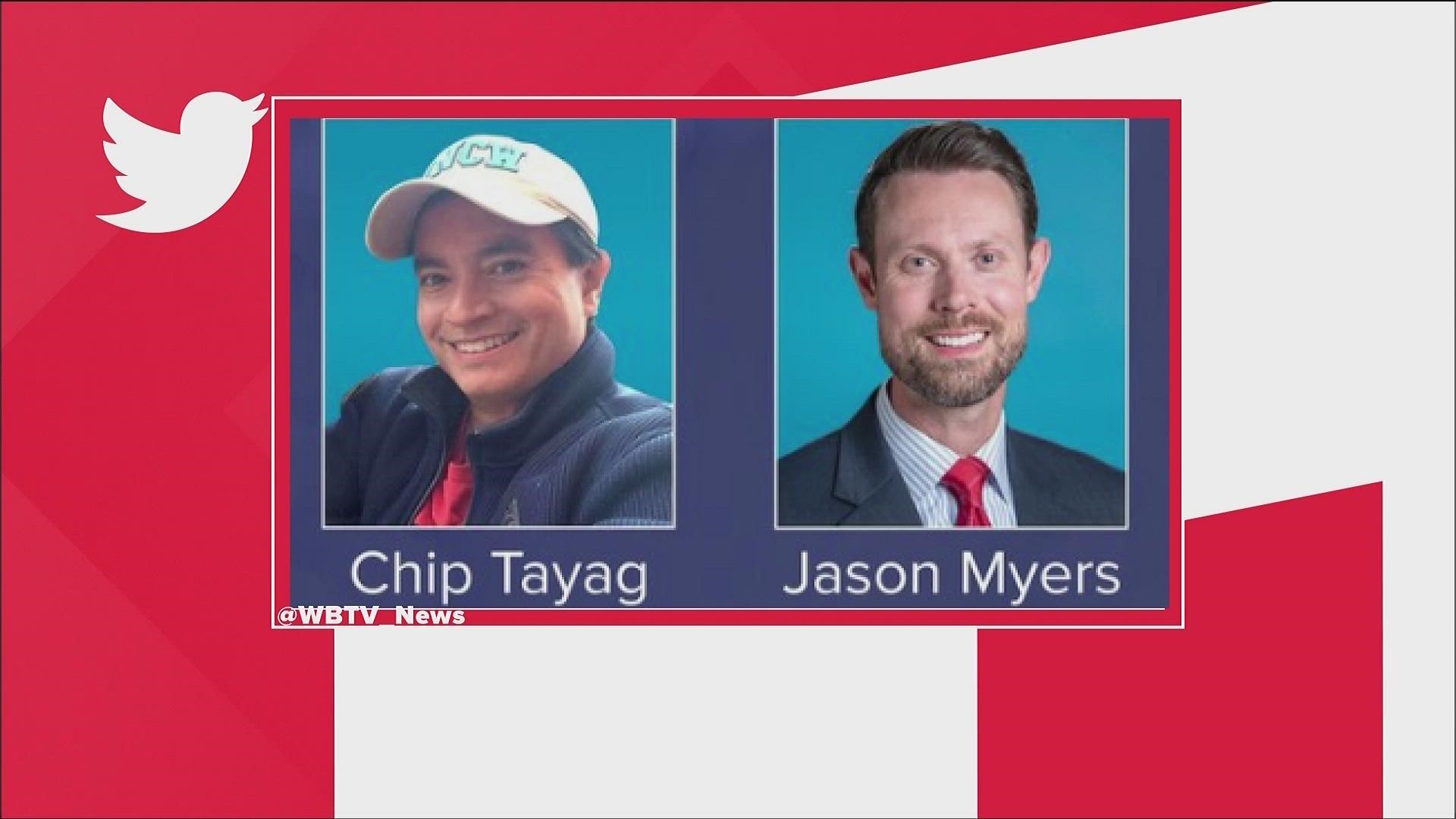 Chopper pilot Chip Tayag and meteorologist Jason Myers died in the crash.