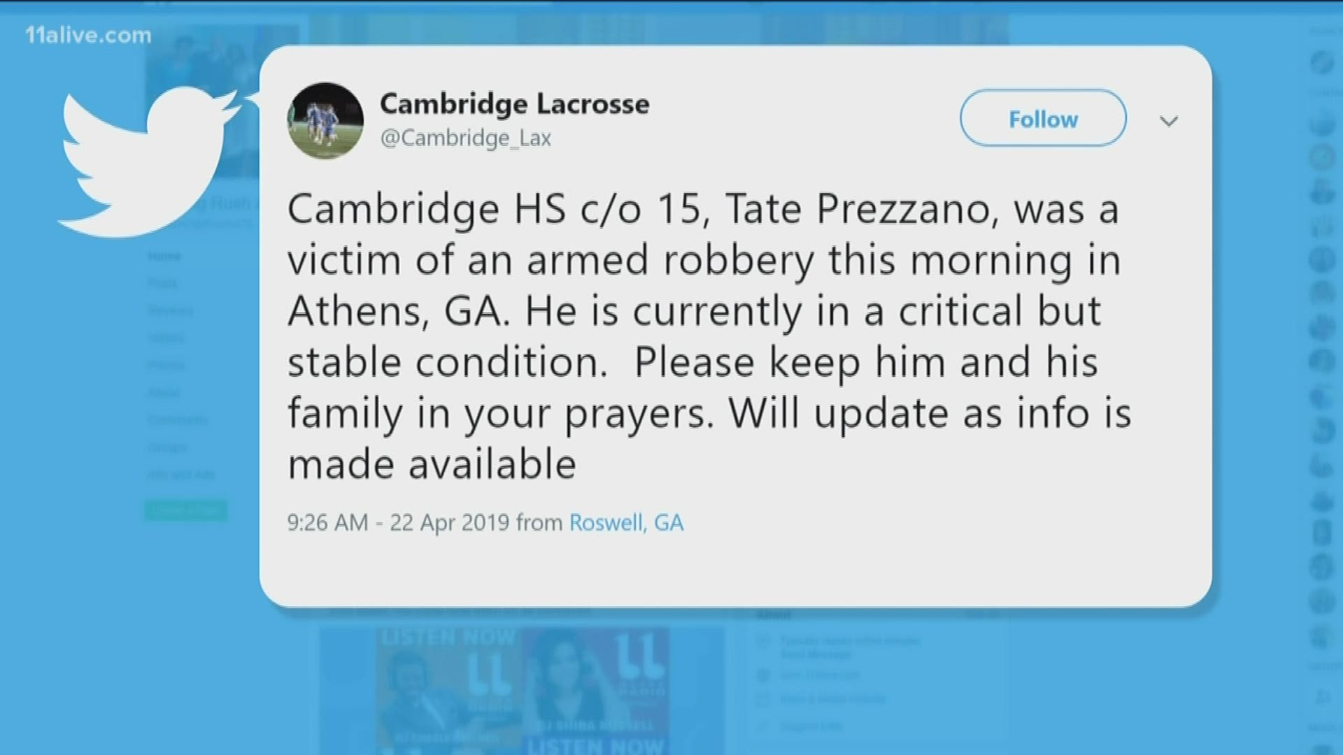 The student who was injured graduated from Cambridge High