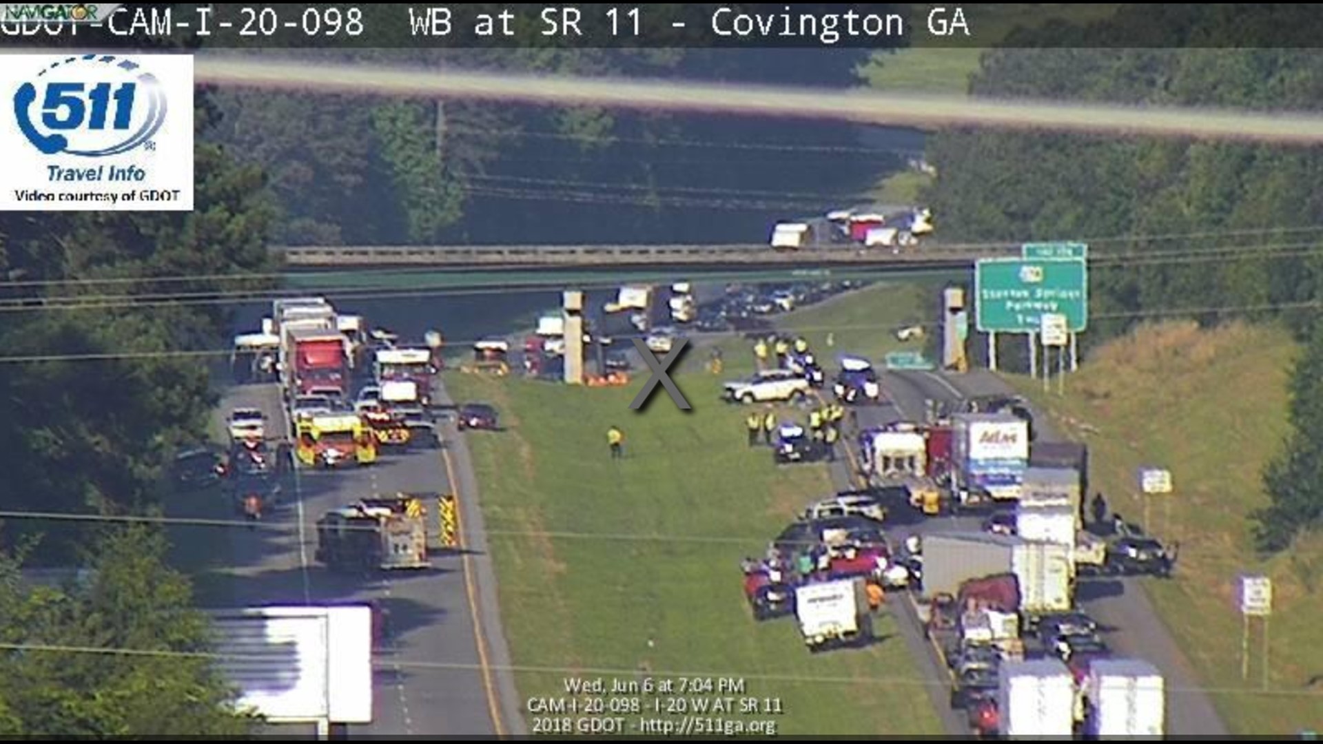 Multi-vehicle crash shut down lanes of I-20 in Newton County | 11alive.com