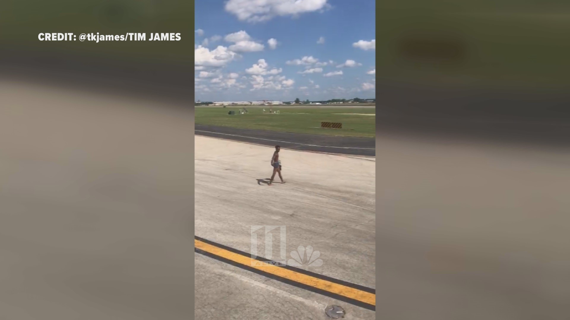 Surveillance video shows moments before half-naked tarmac intruder ran ...