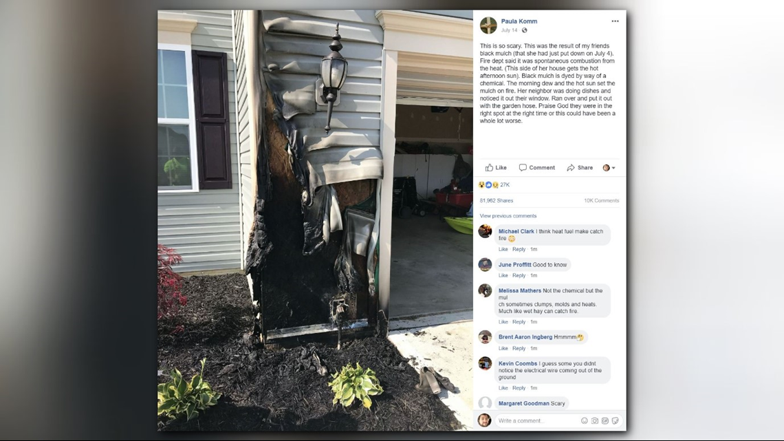 Verify Can black mulch catch fire on its own?