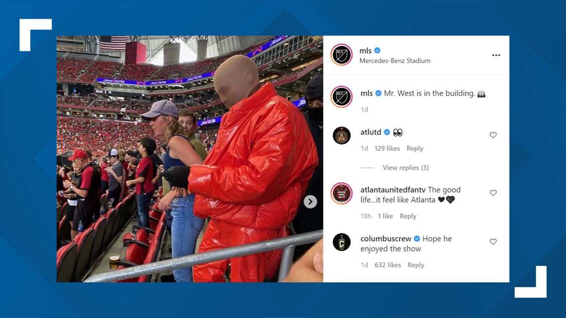 Kanye at the Atlanta United soccer game at Mercedes-Benz Stadium, Kanye  West's Donda Release Event