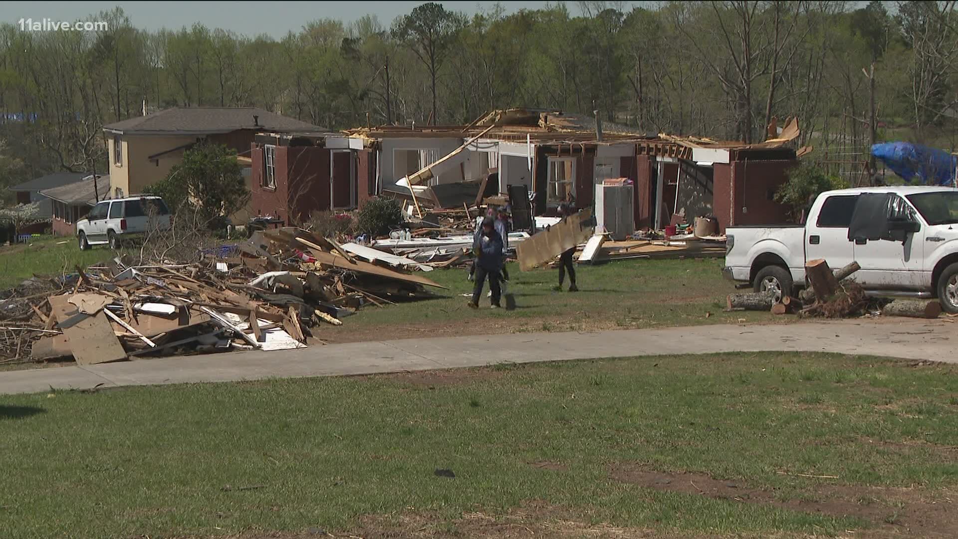 Newnan High School was in one of the hardest-hit areas when an EF-4 tornado touched down a week earlier.