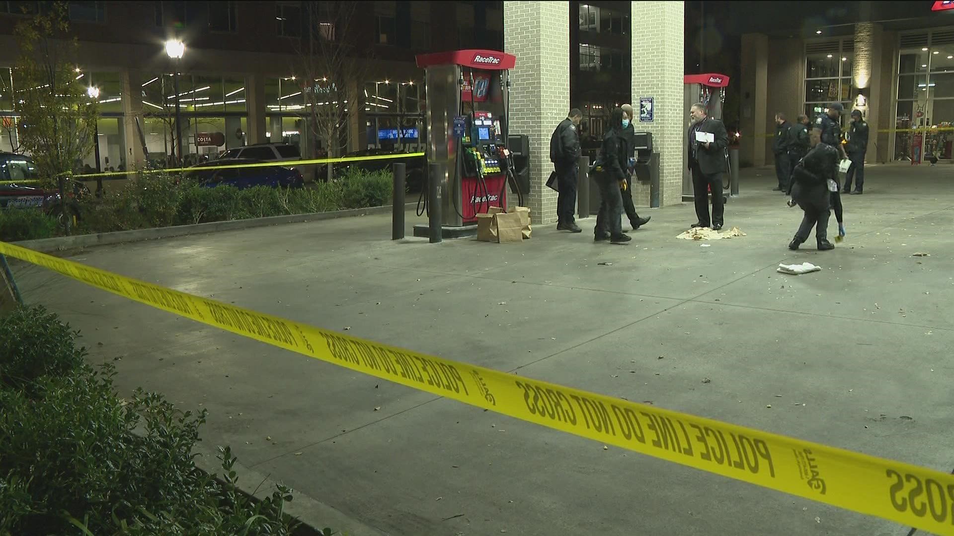 The young man was shot on Sunday afternoon at a RaceTrac gas station on Piedmont Avenue.