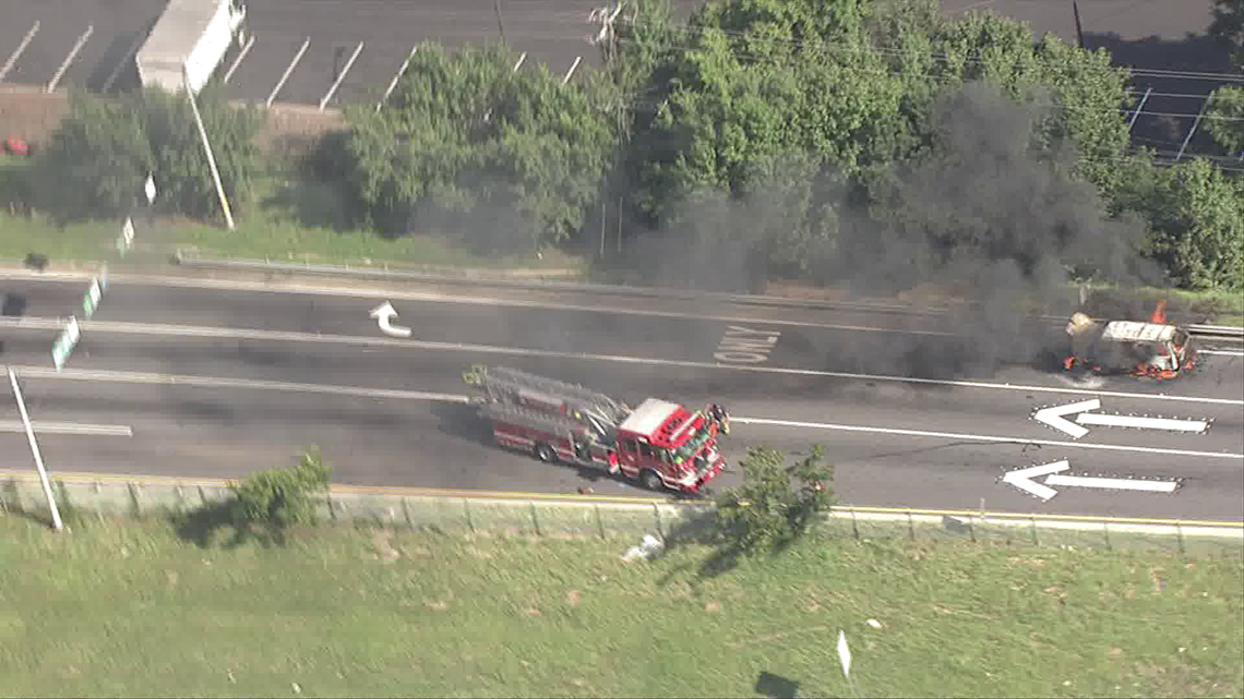 Photos: Car fire blocks lanes on I-85 N | 11alive.com