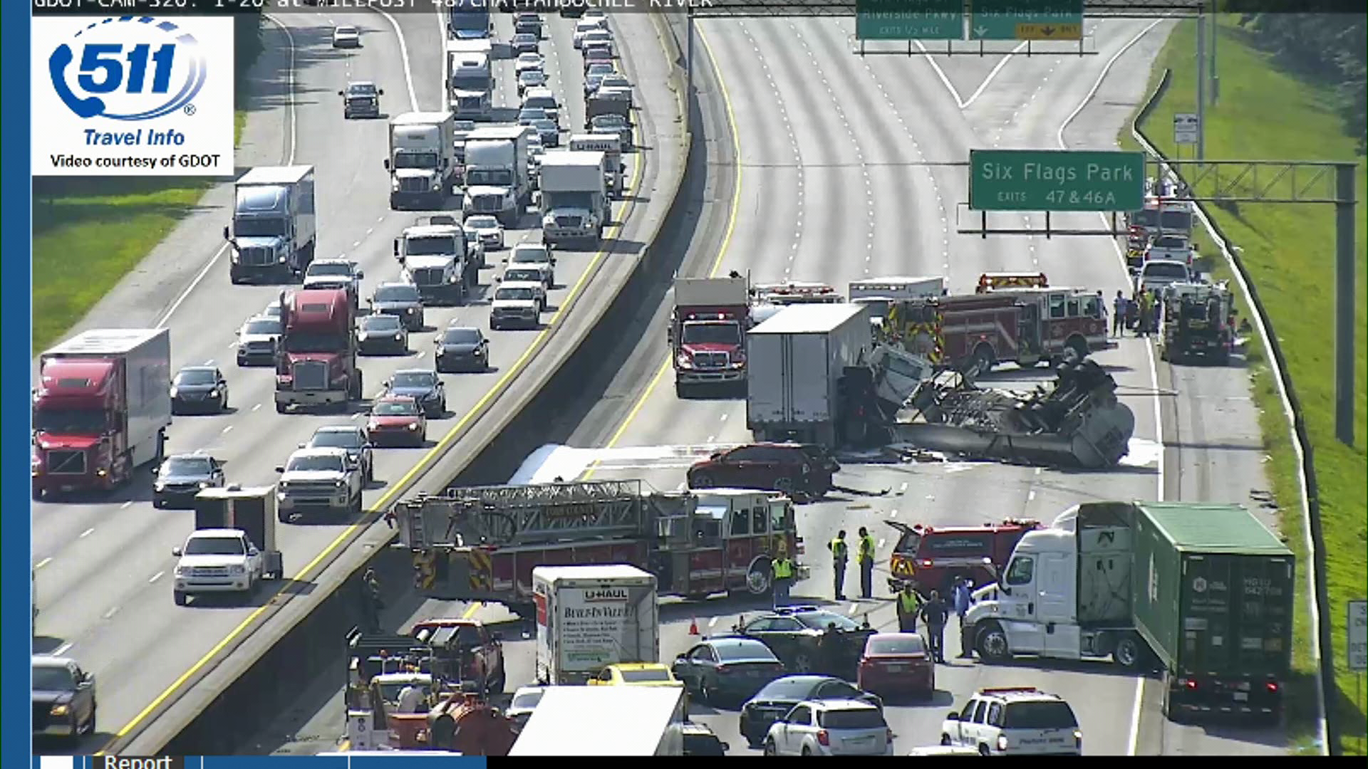 2 tractor trailer accidents cripple Cobb County interstates | 11alive.com