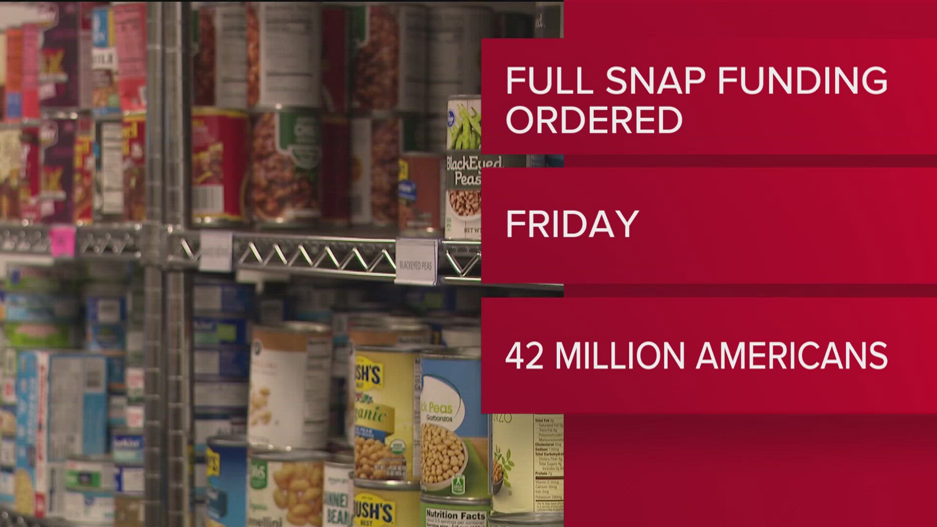 Judge orders SNAP benefits to be fully funded for November | 11alive.com