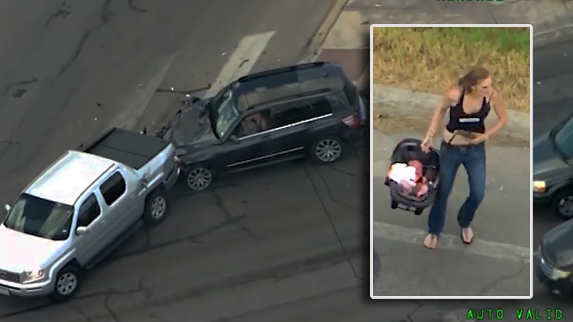 VIDEO: Woman chased by police takes off on foot with baby after ...