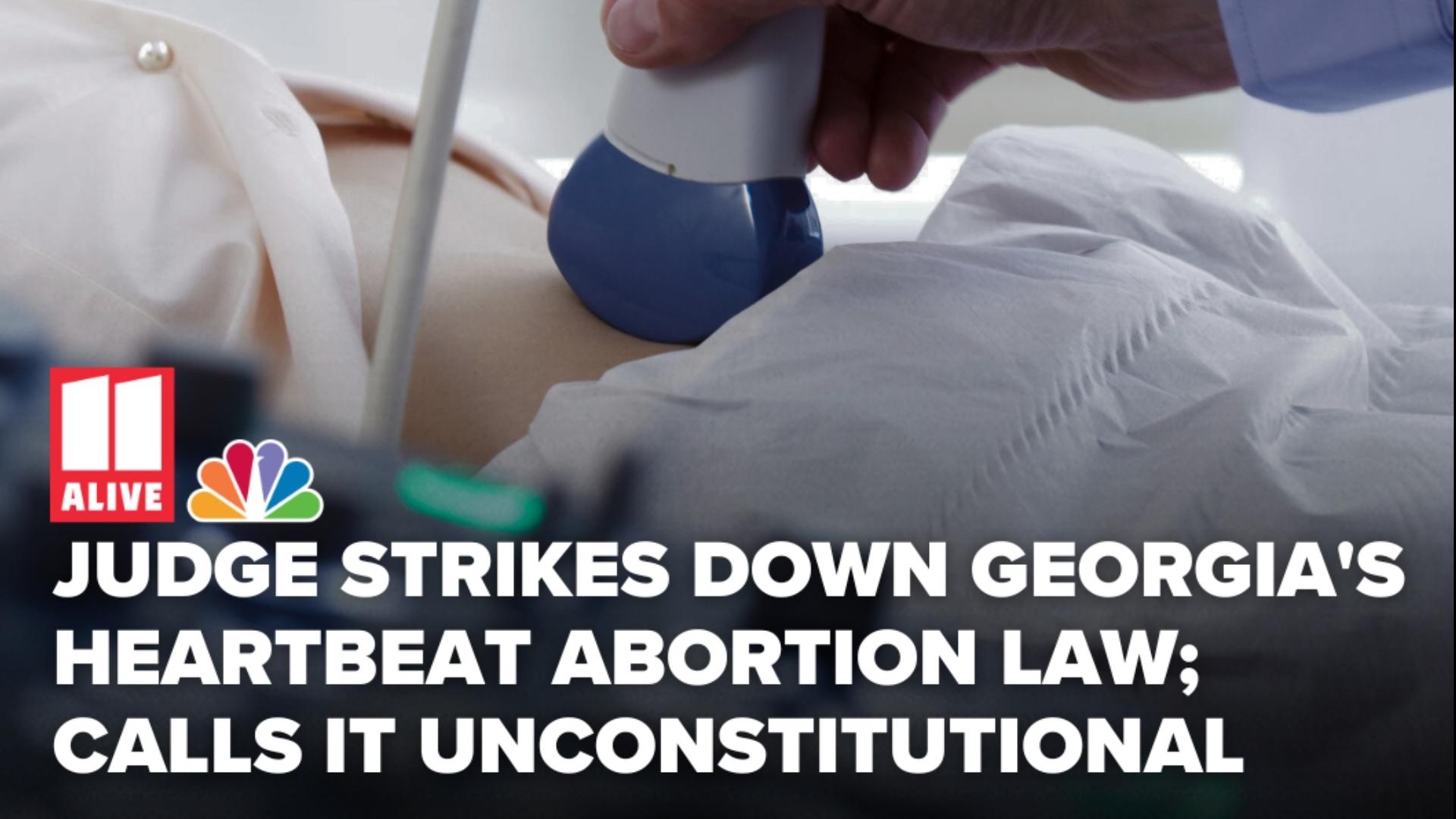 For the second time, a Fulton County Superior Court Judge ruled to overturn Georgia's heartbeat law on Monday. Watch live reaction above.