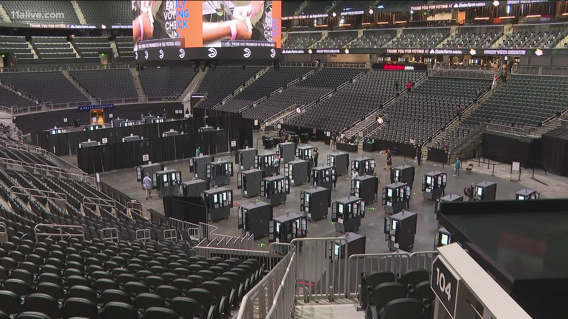 There are 300 voting machines there, and more than 200 Atlanta Hawks employees to assist.